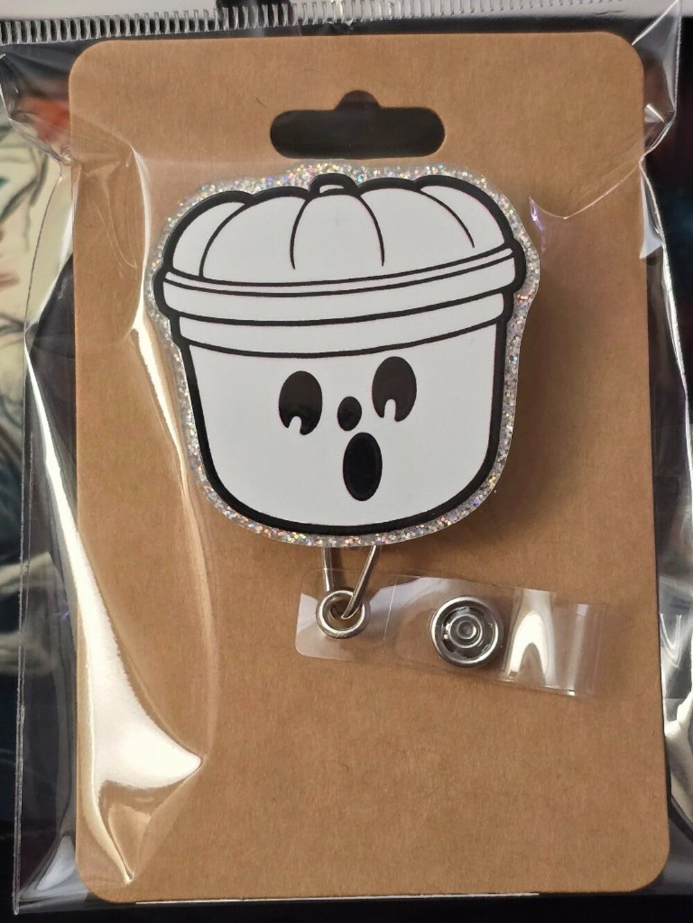 McDonald's Boo Bucket Halloween Novelty Acrylic Badge Reel